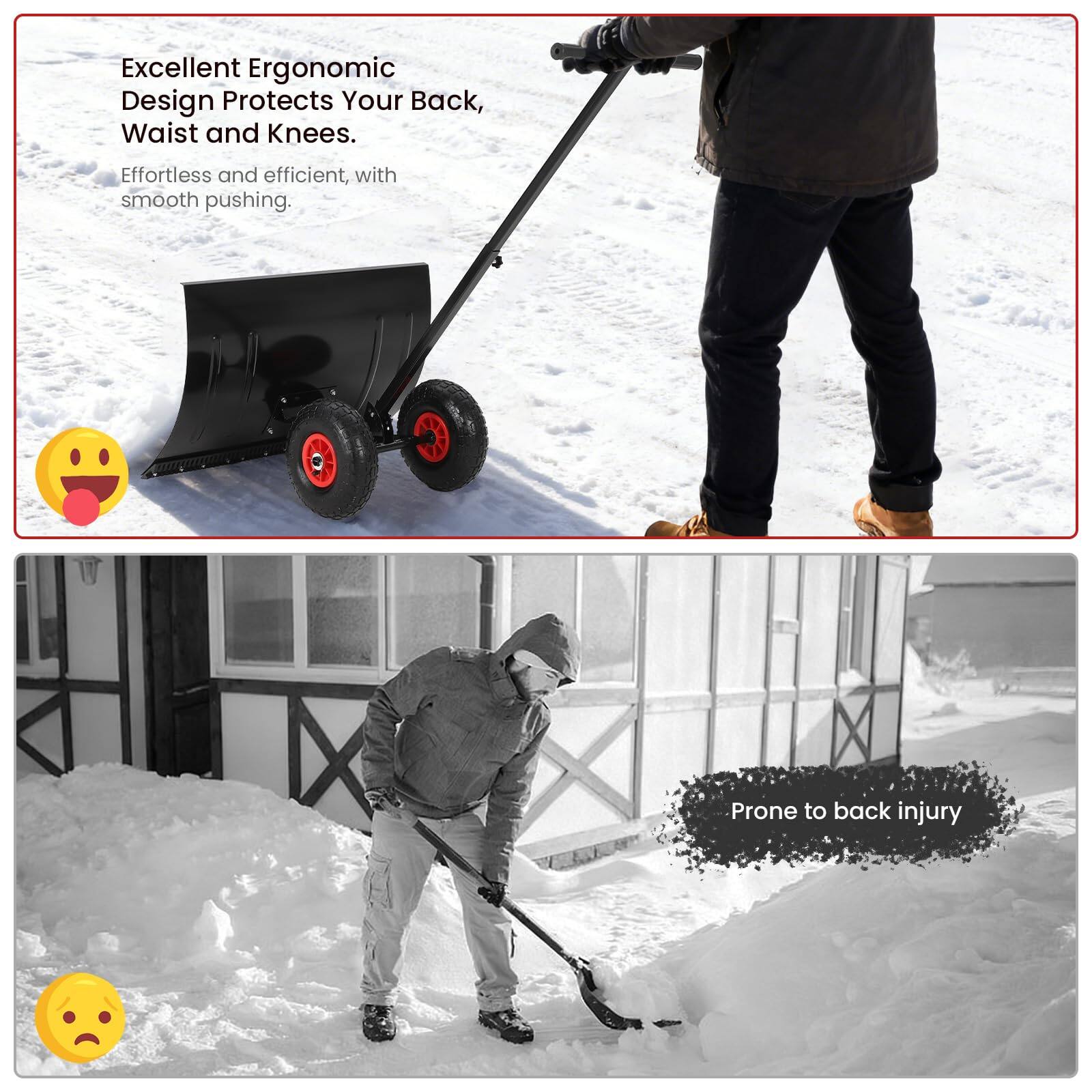 Excellent Ergonomic Design Protects Your Back, Waist and Knees. Effortless and efficient, with smooth pushing.

Prone to back injury