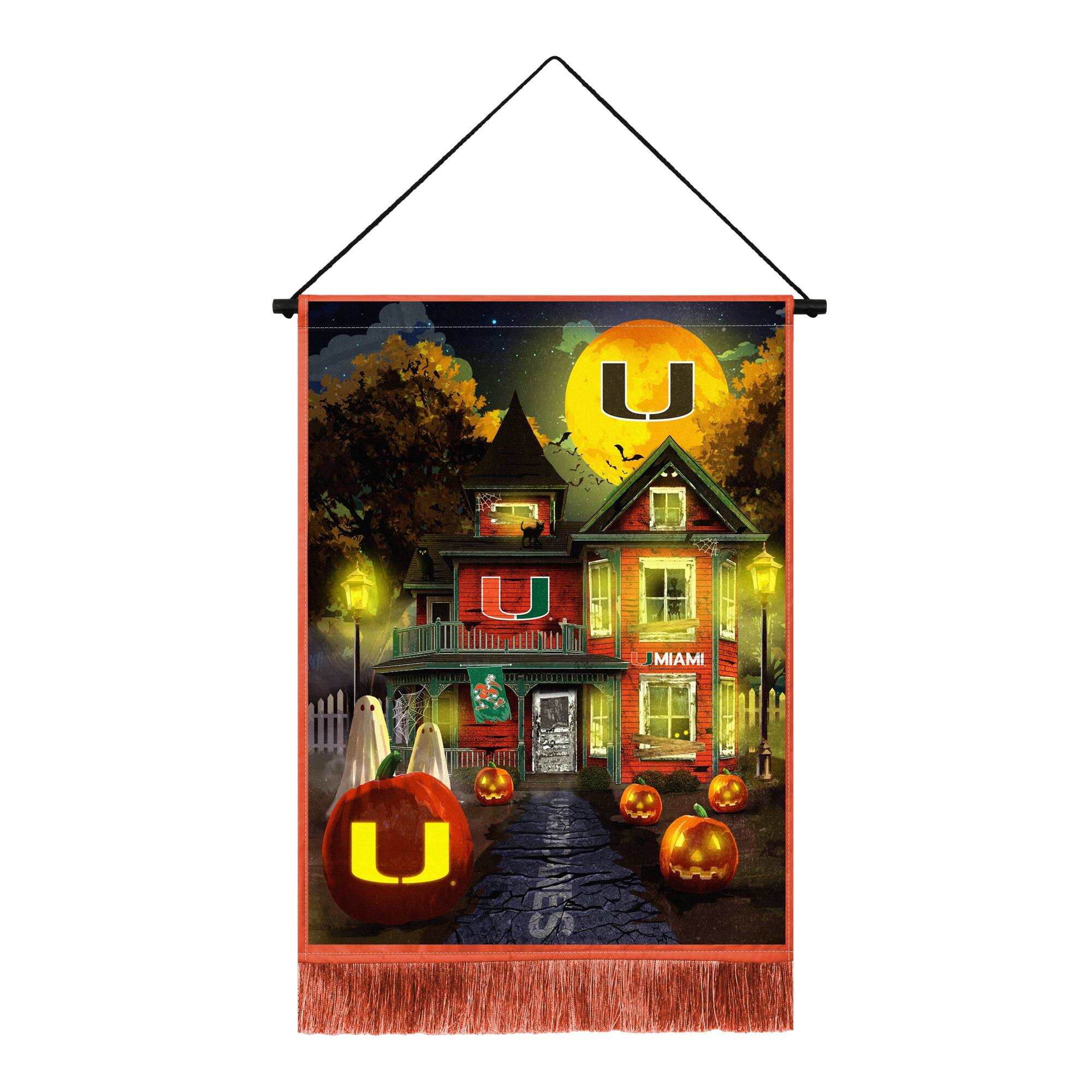 Miami Hurricanes 18" x 24" LED Halloween Tapestry