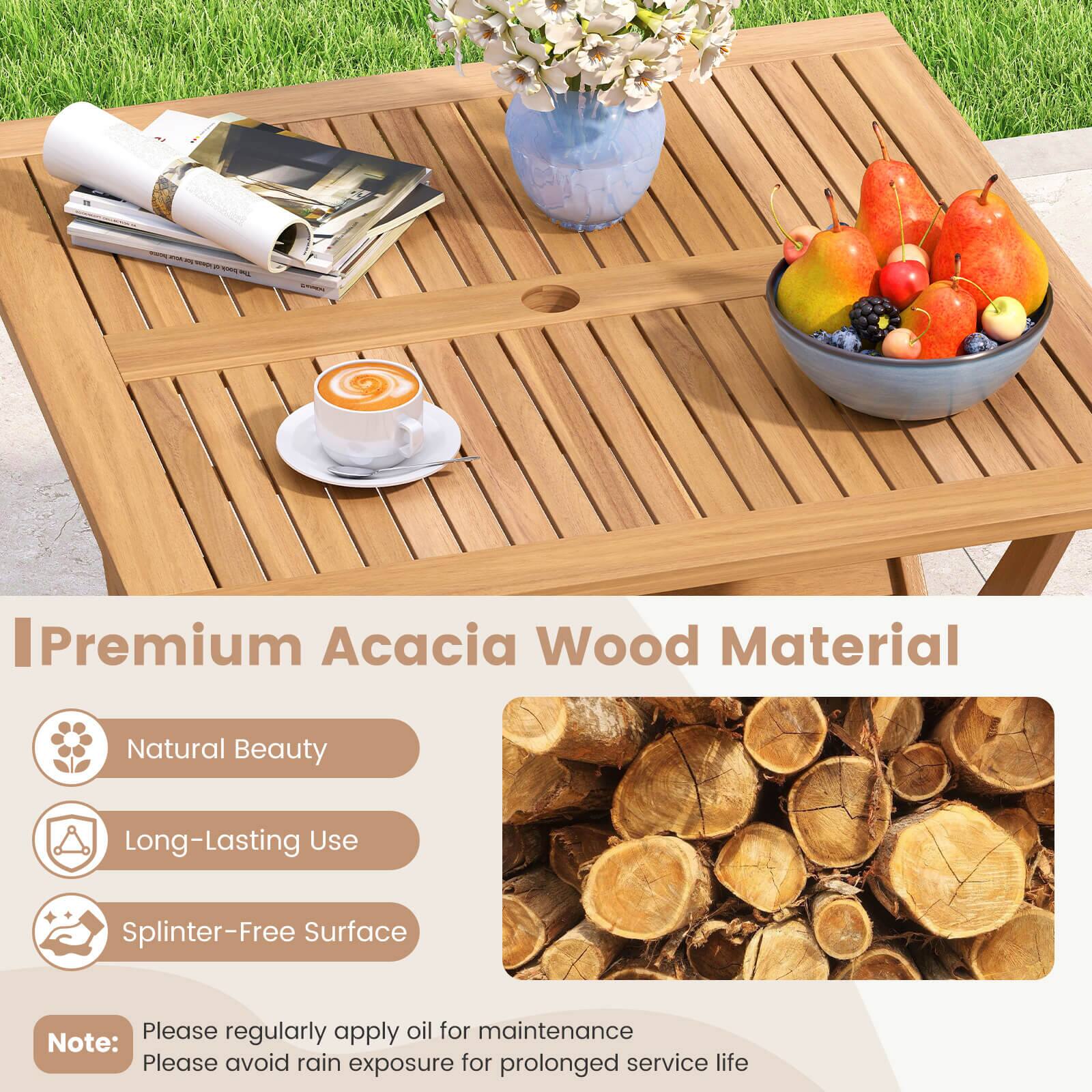 - Premium Acacia Wood Material
- Natural Beauty
- Long-Lasting Use
- Splinter-Free Surface
- Note: Please regularly apply oil for maintenance
- Please avoid rain exposure for prolonged service life