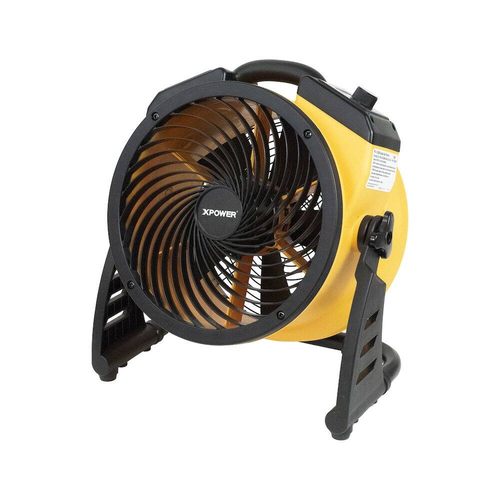 Alt View 8. XPOWER - Cordless Rechargeable 11" Sealed Brushless DC Motor Air Circulator Utility Fan - Yellow.