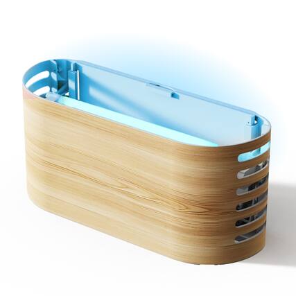 Front. Techko - UV Insect Trap Indoor with Large Sticky Glue Pad (Wood) – Wall Mount & Countertop Insect Catcher for Home & Restaurants - Wood.