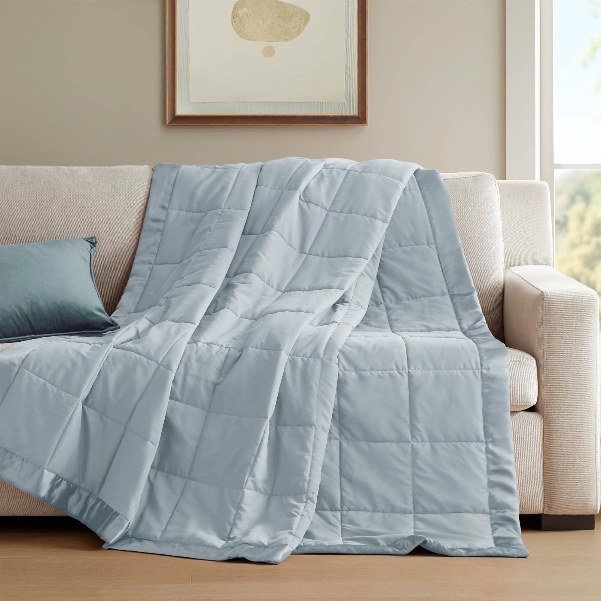 Alt View 5. Paradigms Interiors - Windom Down Alternative Blanket Scotchgard Wicking Lightweight And Soft Bed Cover For All Season Satin Trim... - Satin Trim, Cream-Twin.