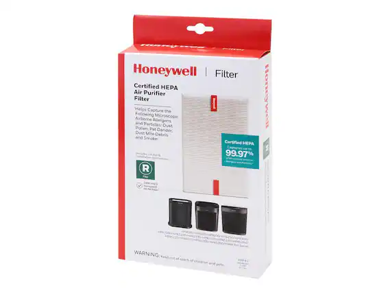 Honeywell | Filter
Certified HEPA Air Purifier Filter
Helps Capture the Following Airborne and Particles: Allergens, Pollen, Dust, Pet Dander, Dust Mite Debris, and Smoke.
Captures up to 99.97% of Microscopic Airborne Allergens and Particles.
Includes 1 Filter & Installation Instructions.
Certified HEPA Filter.
WARNING: Keep out of reach of children and pets.
HPA3100/HPA300/HPA250/HPA200/HPA100/HPA520/HPA525/HPA530/HPA535 Series
