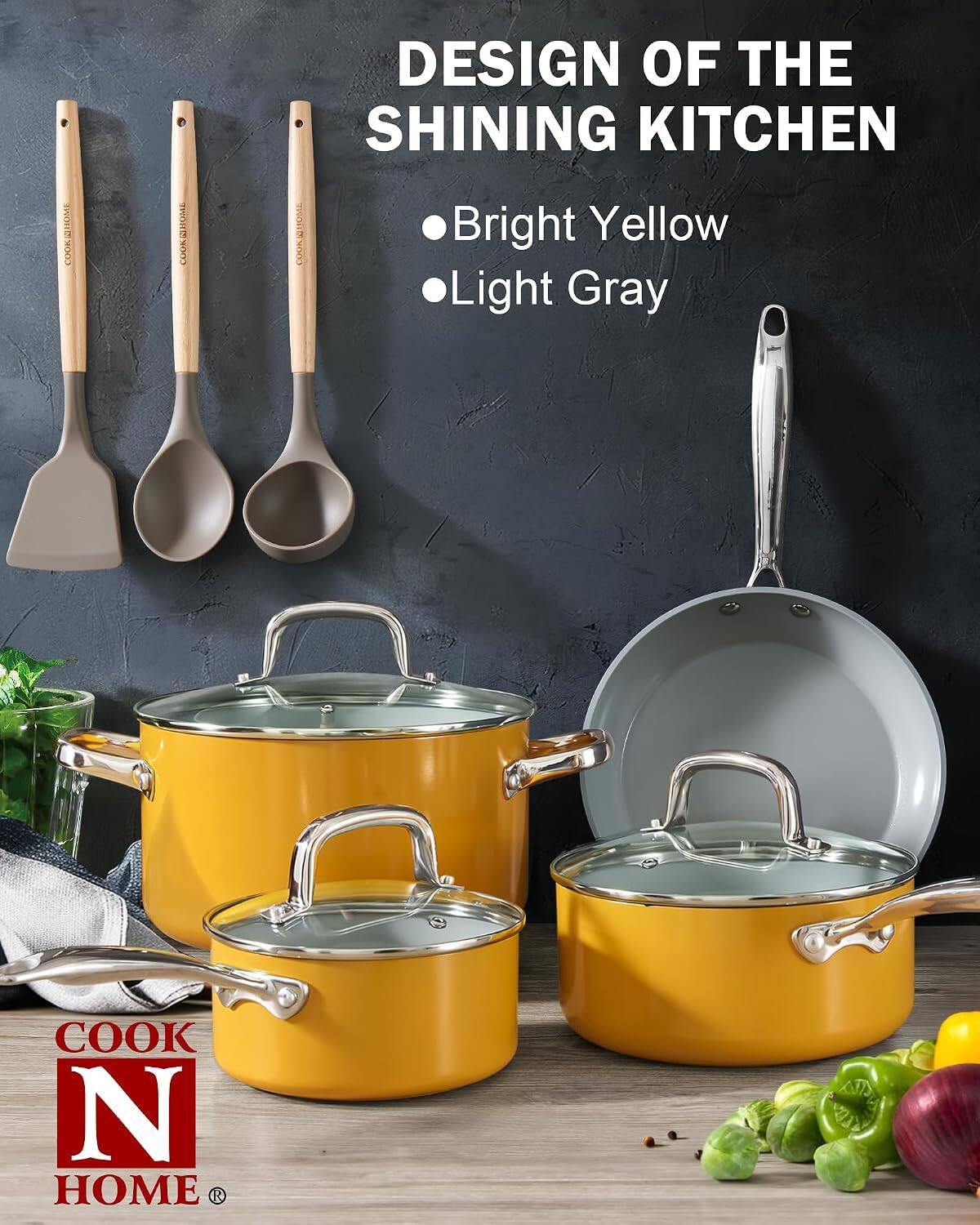 DESIGN OF THE SHINING KITCHEN

- Bright Yellow
- Light Gray

COOK N HOME