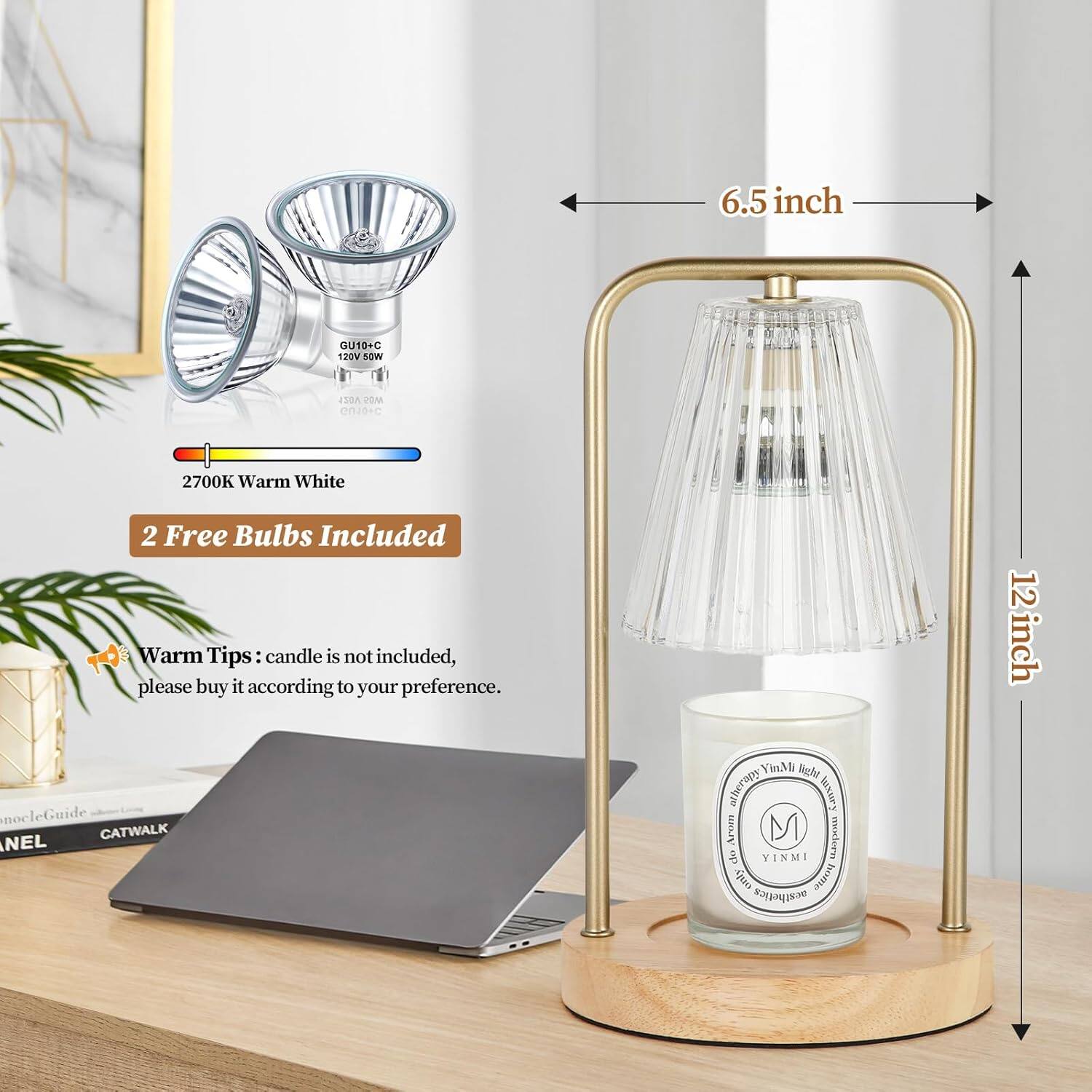 6.5 inch GUID+C 120V SOW 130A 2OAN enosc 2700K Warm White 2 Free Bulbs Included

T Warm Tips: candle is not included, please buy it according to your preference.

12 inch nocleGuide CATWALK NEL Yin.Mi Niohe Aidoade Vosury I M moderya do YINMI only  acethetics