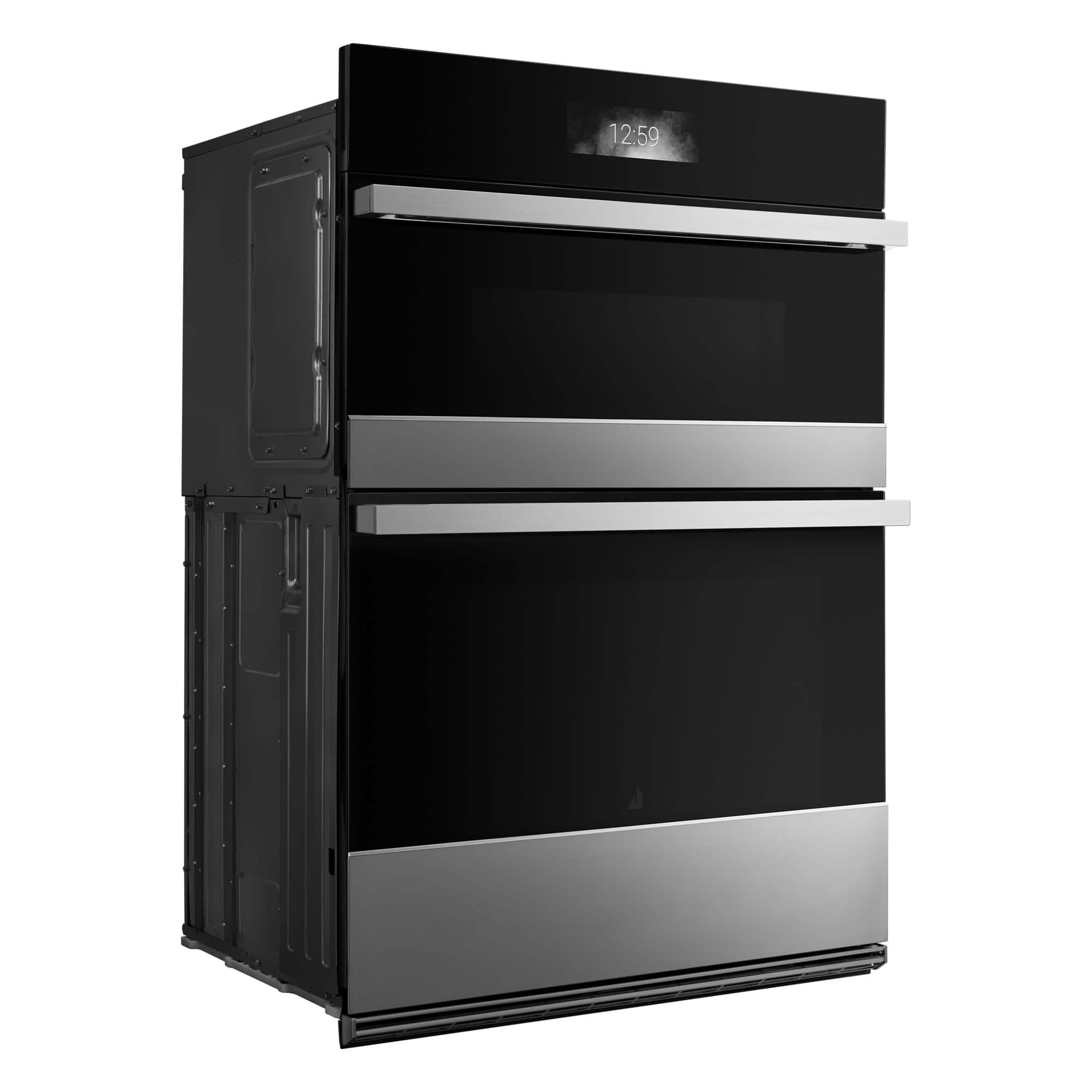 Angle. JennAir - NOIR 30" Built-In Microwave Combination Electric Wall Oven with Convection - Stainless Steel.