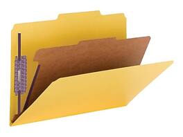 Smead - 60% Recycled Pressboard Classification Folders, 2" Expansion, Legal Size, 1 Divider, 10/Box - Yellow