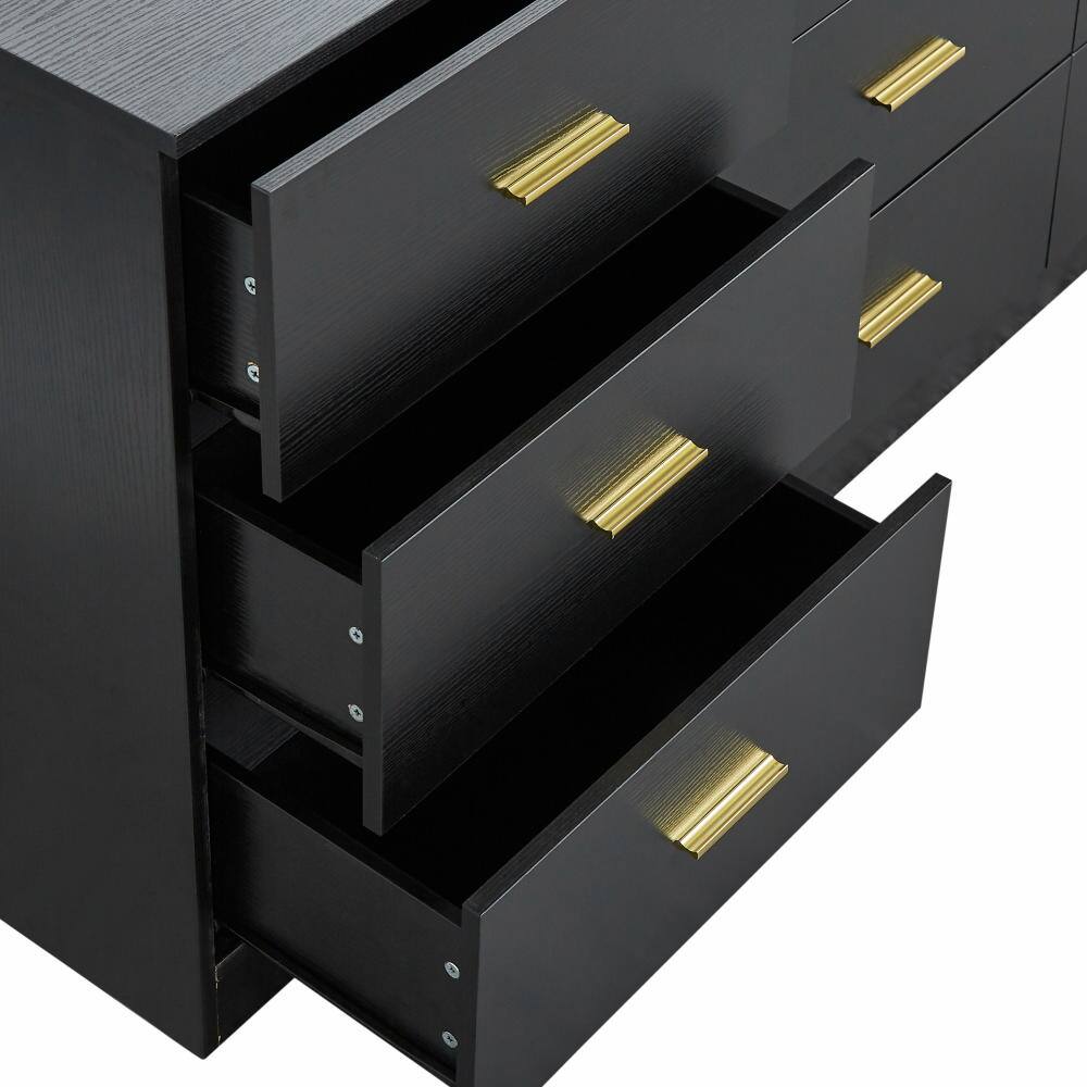 Alt View 1. GOODSILO - 9-Drawer Dresser for Bedroom - Ample Storage Wide Chest, Sturdy & Safe - Black.