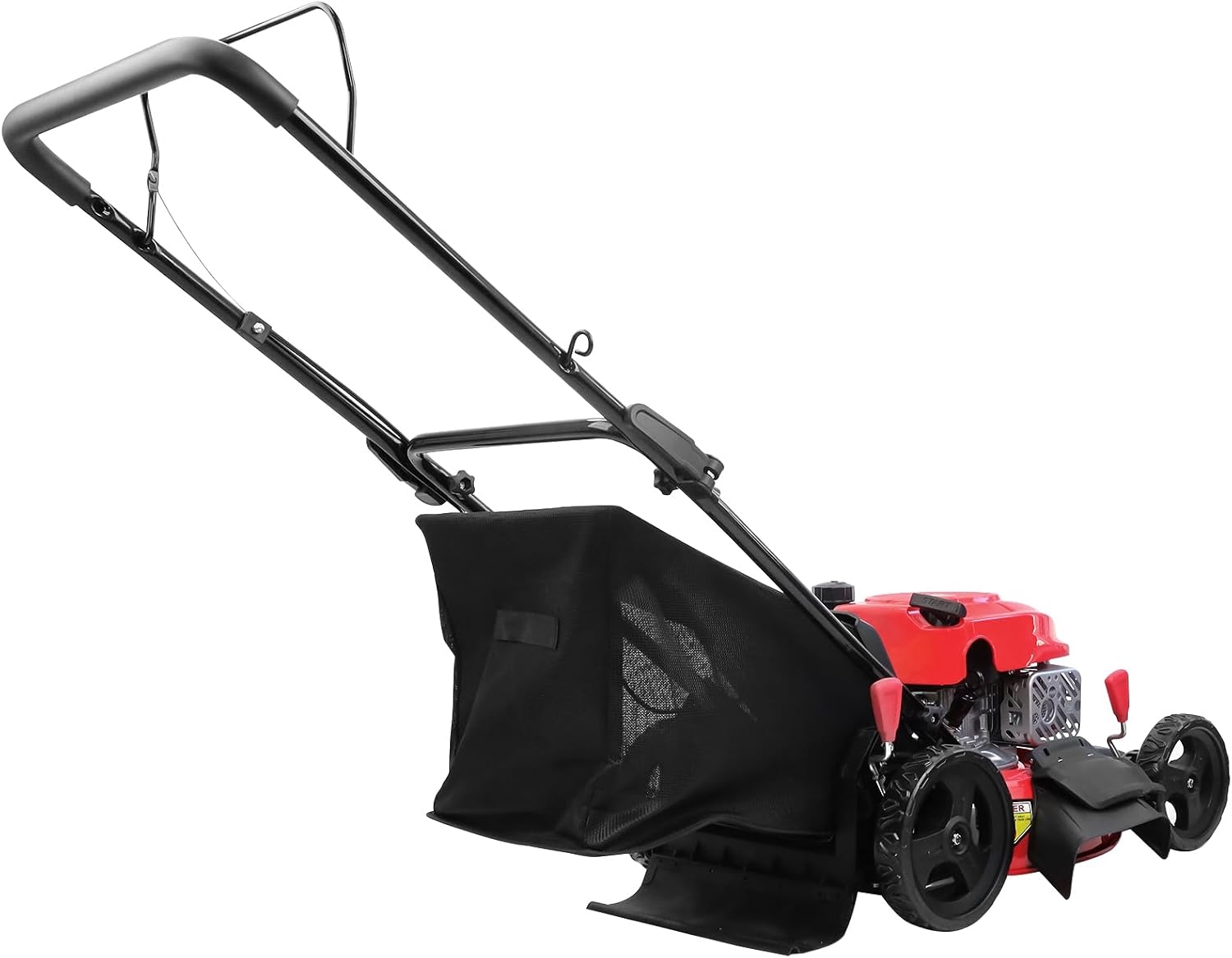 Alt View 4. POWERSMART - EasyCut 18-Inch Gas Lawn Mower, 144cc 4-Stroke OHV Engine, Push Walk-Behind, 3-in-1 Mulch/Bag/Side Discharge - red.