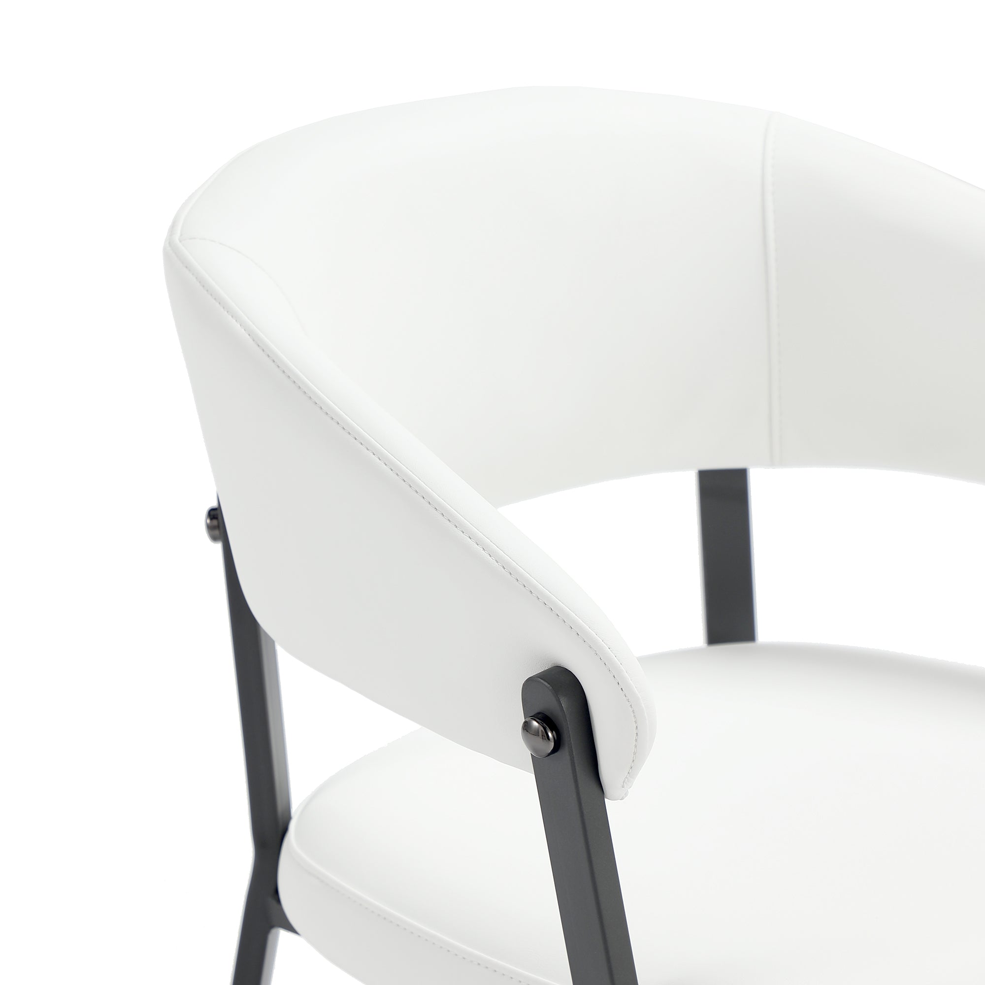 Alt View 1. Manhattan Comfort - Belle Modern Metal Upholstered Dining Chair - White.