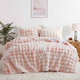 Peace Nest - Ultra-Soft Faux Fur Comforter Set with Plush Tie-Dye & Reversible Sherpa, Queen - Pink