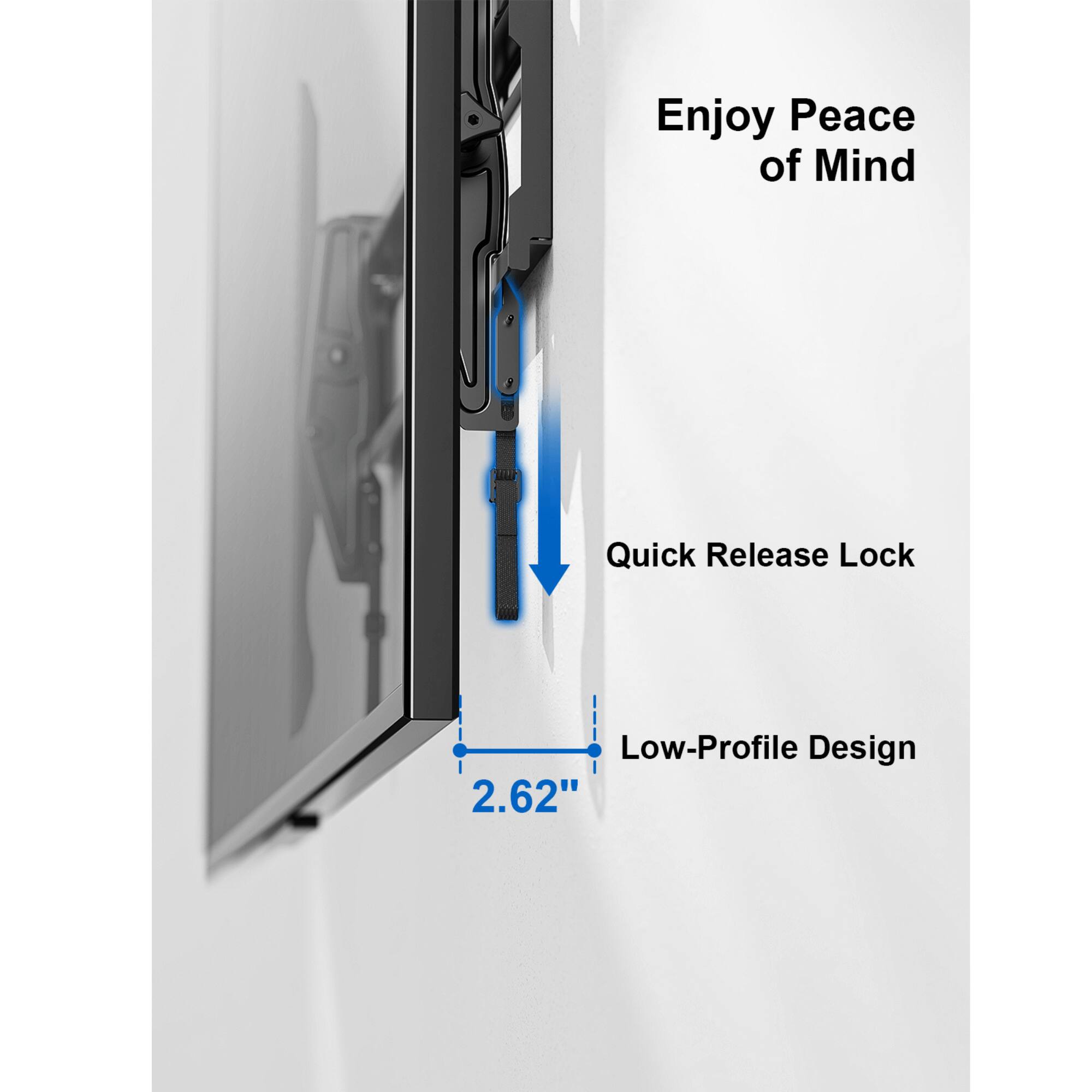 Enjoy Peace of Mind, Quick Release Lock, Low-Profile Design, 2.62"