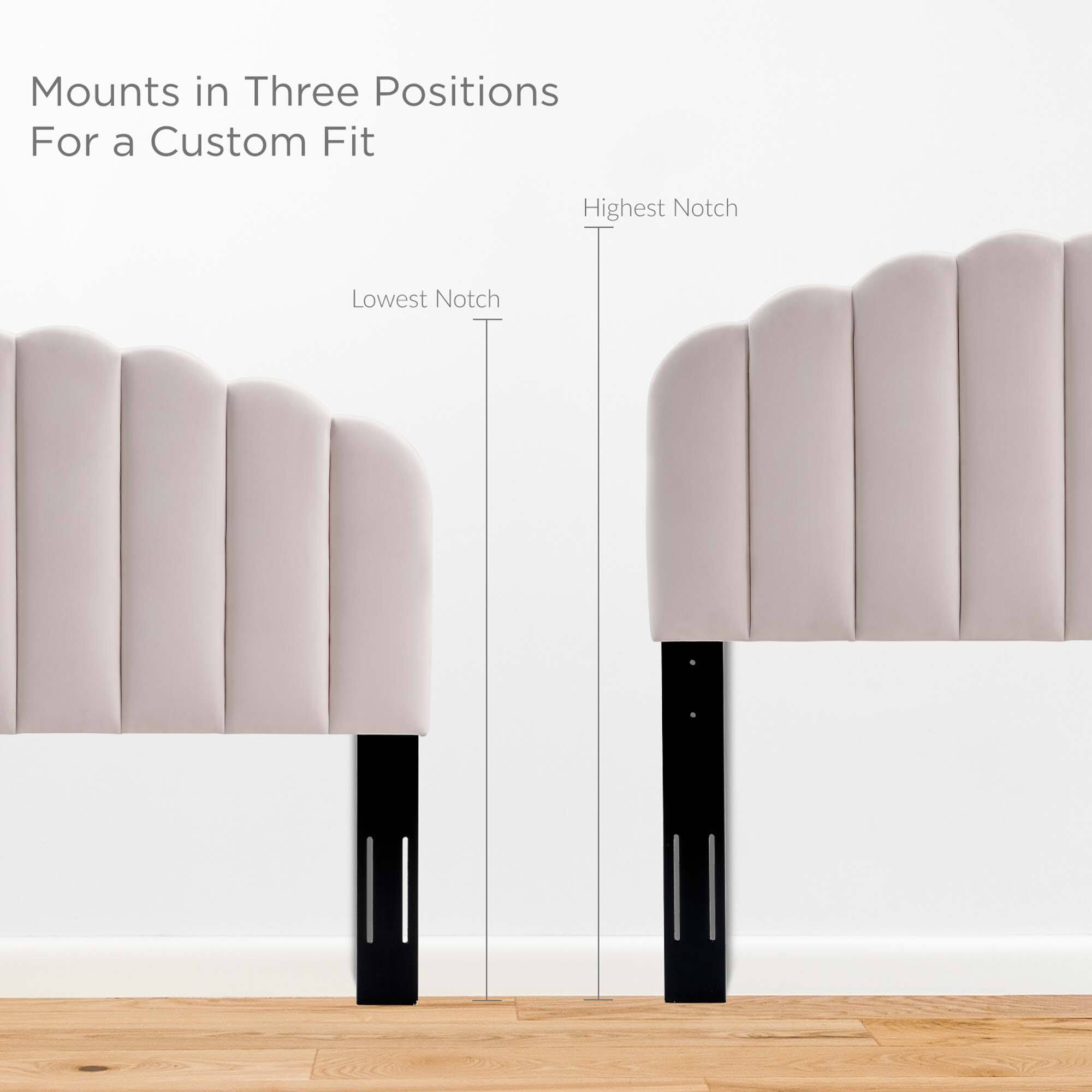 Mounts in Three Positions  
For a Custom Fit  

Lowest Notch  
Highest Notch