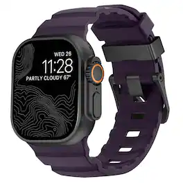 Dteck - Sport Band for Apple Watch Ultra 49mm/Series 11 10 9 8 7 6 5 4 SE 44/45/46mm, Durable Silicone Strap with Metal Hardware - Plum-Black Buckle