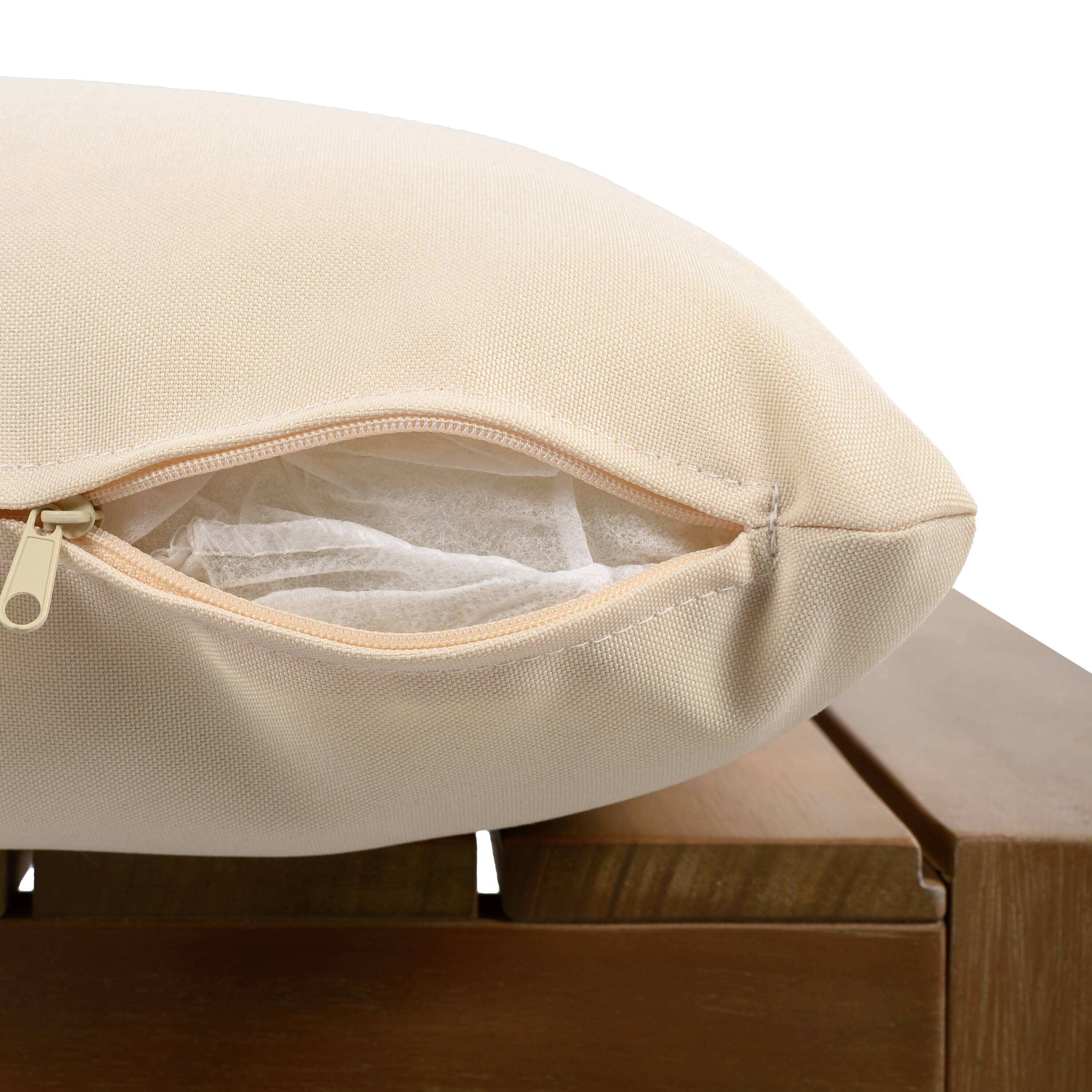 Alt View 7. Mondawe - Set of 2 Acacia Wood Outdoor Dining Chairs with Cushions - Beige.