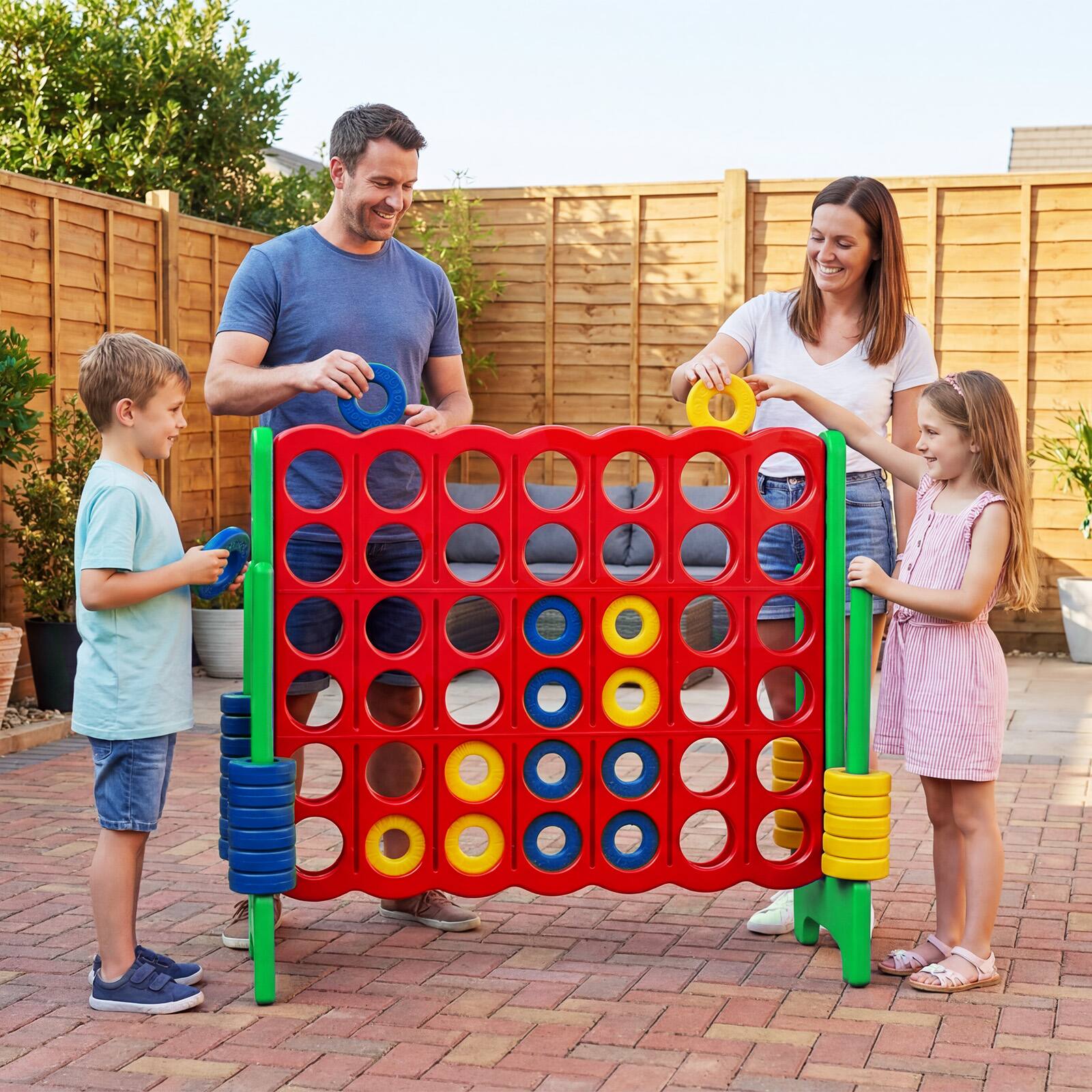 Alt View 1. Costway - Costway Jumbo 4-to-Score 4 in A Row Giant Game Set Adults Kids Family Fun Indoor Outdoor - Green + Red.