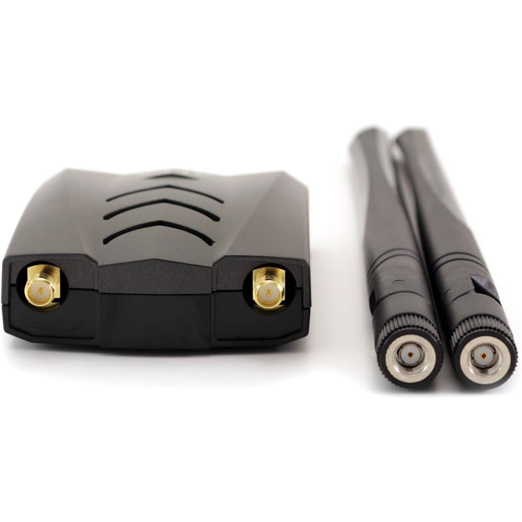 Alt View 4. Alfa - AWUS036ACH Type-C Dual-Band WiFi Adapter with 2x 5dBi Antennas, AC1200 Speed - Black.