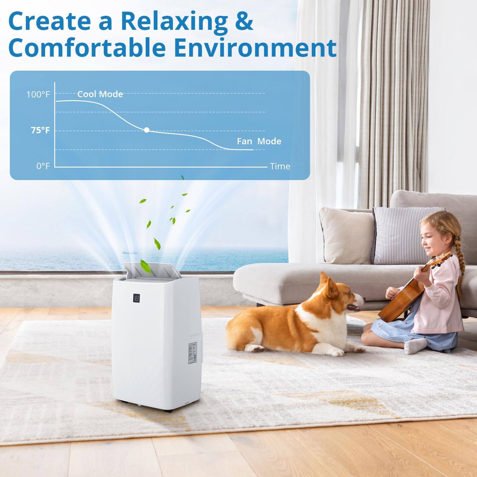 Create a Relaxing & Comfortable Environment

100°F Cool Mode  
75°F Fan Mode  
0°F Time
