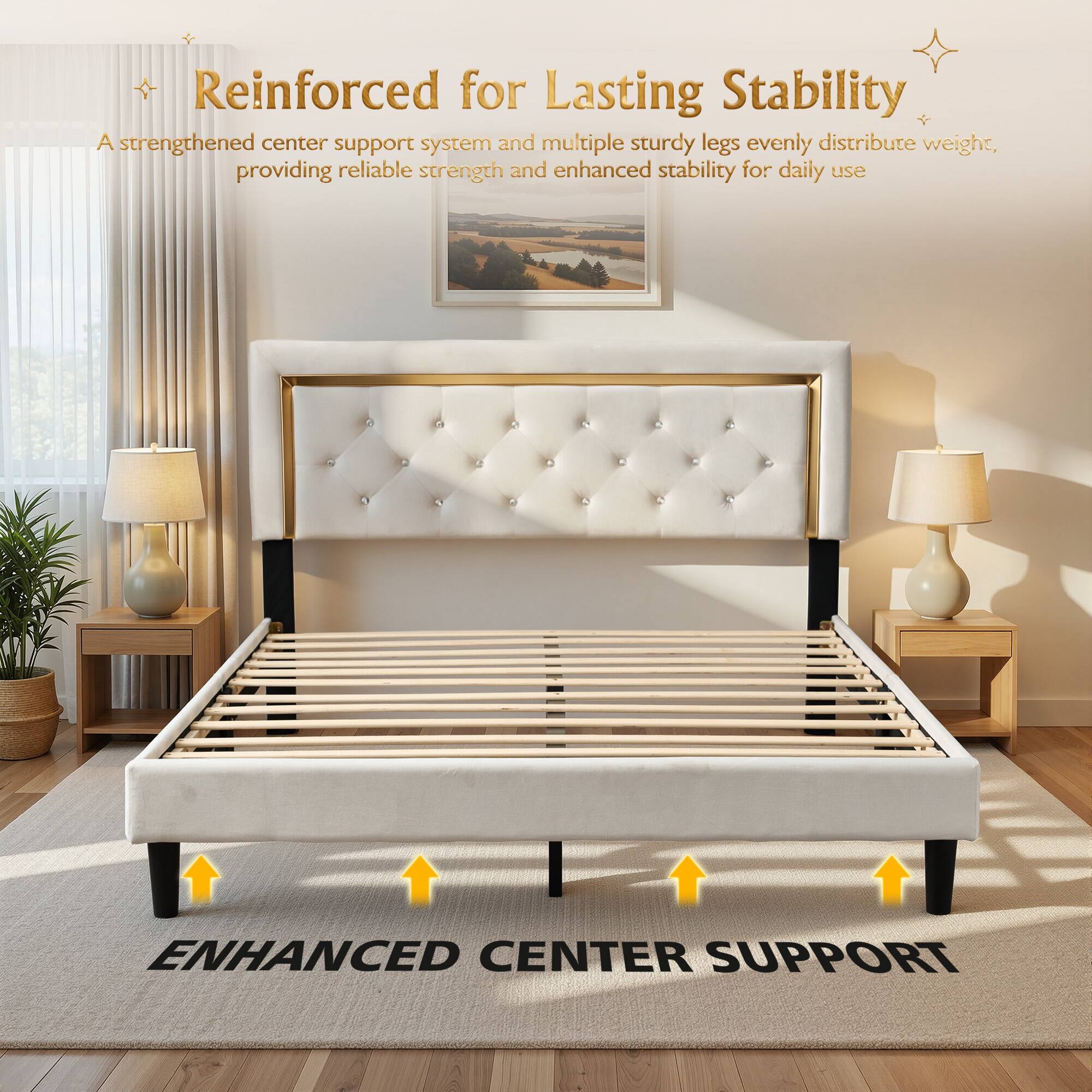 Reinforced for Lasting Stability

A strengthened center support system and multiple sturdy legs evenly distribute weight, providing reliable strength and enhanced stability for daily use

ENHANCED CENTER SUPPORT