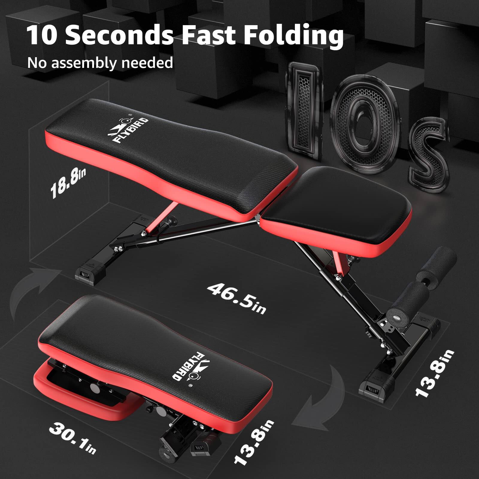 10 Seconds Fast Folding  
No assembly needed  

18.8in  
46.5in  
30.1in  
13.8in  
13.8in