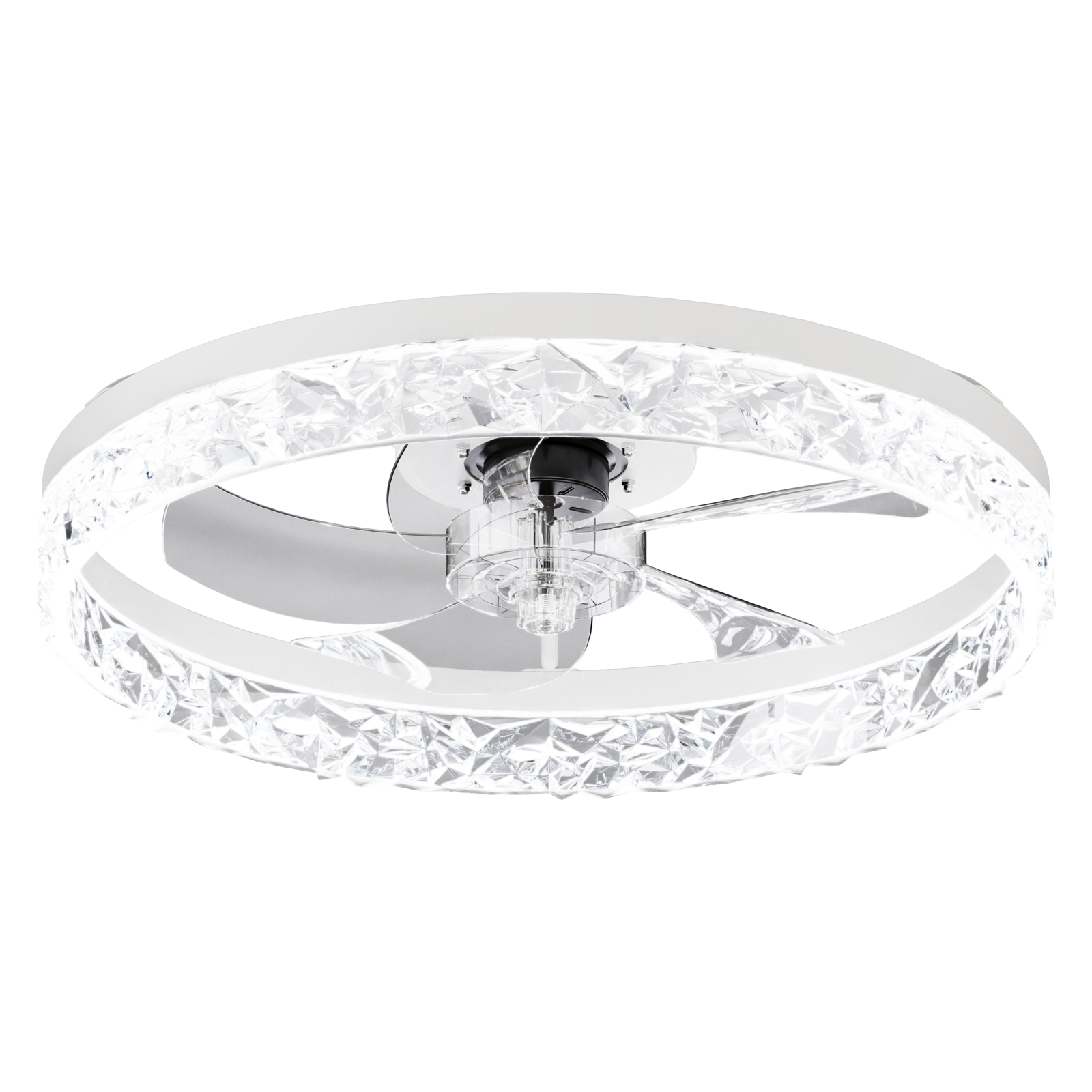 Alt View 5. Loheer - Loheer Ceiling Fan with Lights 19.7 Inch White Flush Mount LED Ceiling Fan with Remote and App Control 6 Speeds.