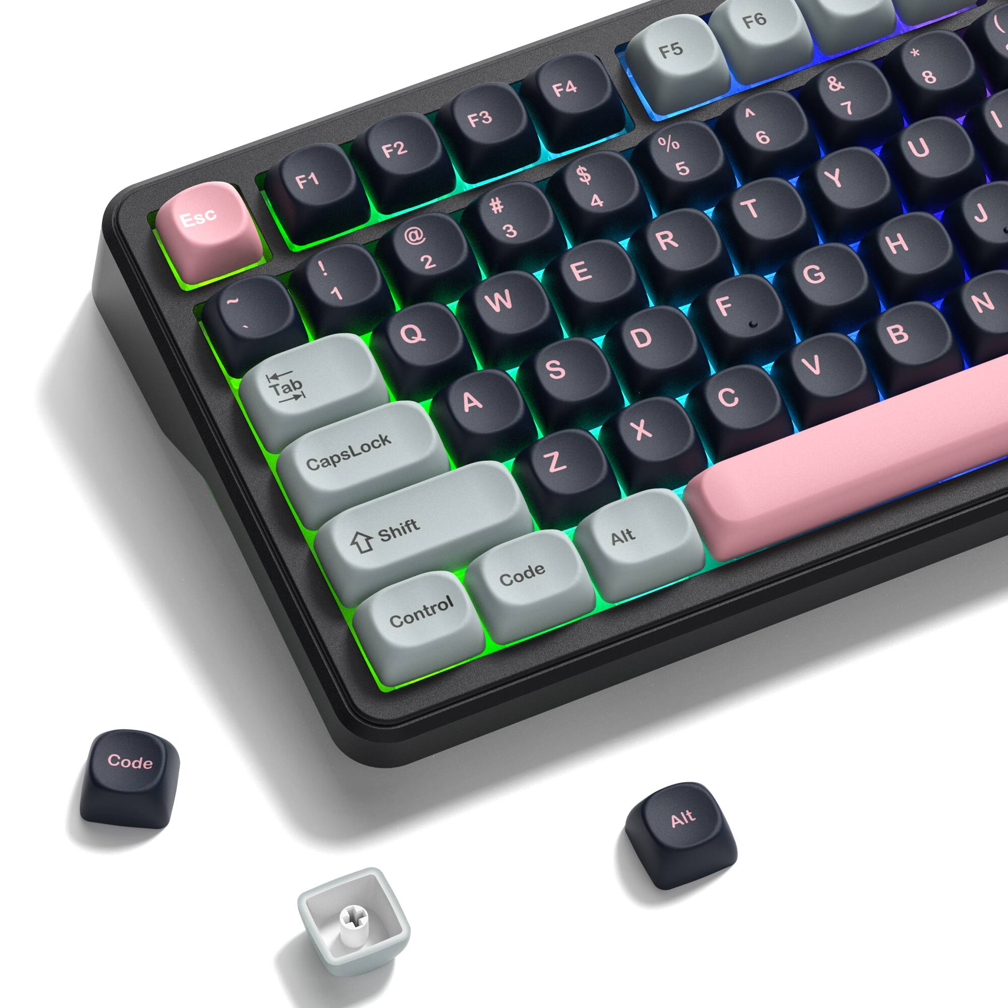 Womier - PBT Keycap Set, MOA Profile Dye-Sub Custom Keyboard Keycap for Cherry MX Switch US Layout Mechanical Keyboard - BlackPink-125 Keys price history on PriceWatchPro
