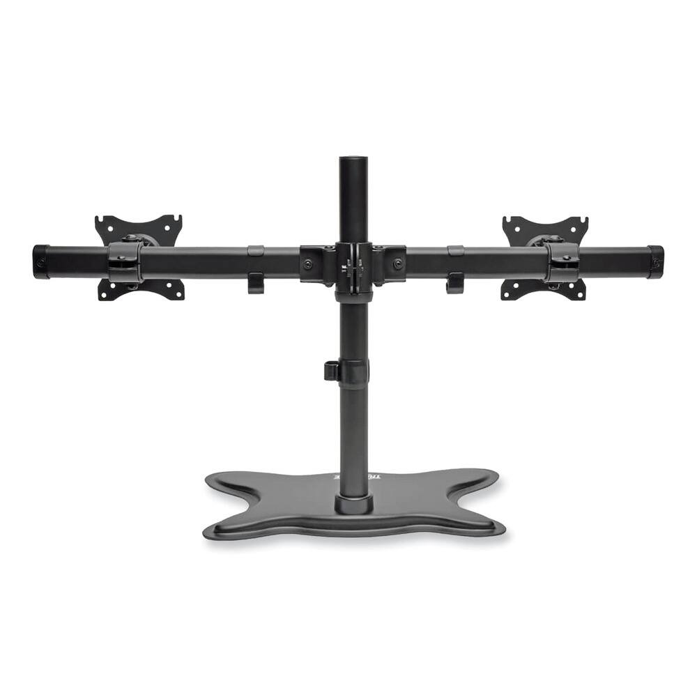 Front. Tripp Lite - Tripp Lite DDR1327SDD 31.69 in. x 10 in. x 18.11 in. Dual Desktop Monitor Stand for 13 in. to 27 in. Monitors - Black.