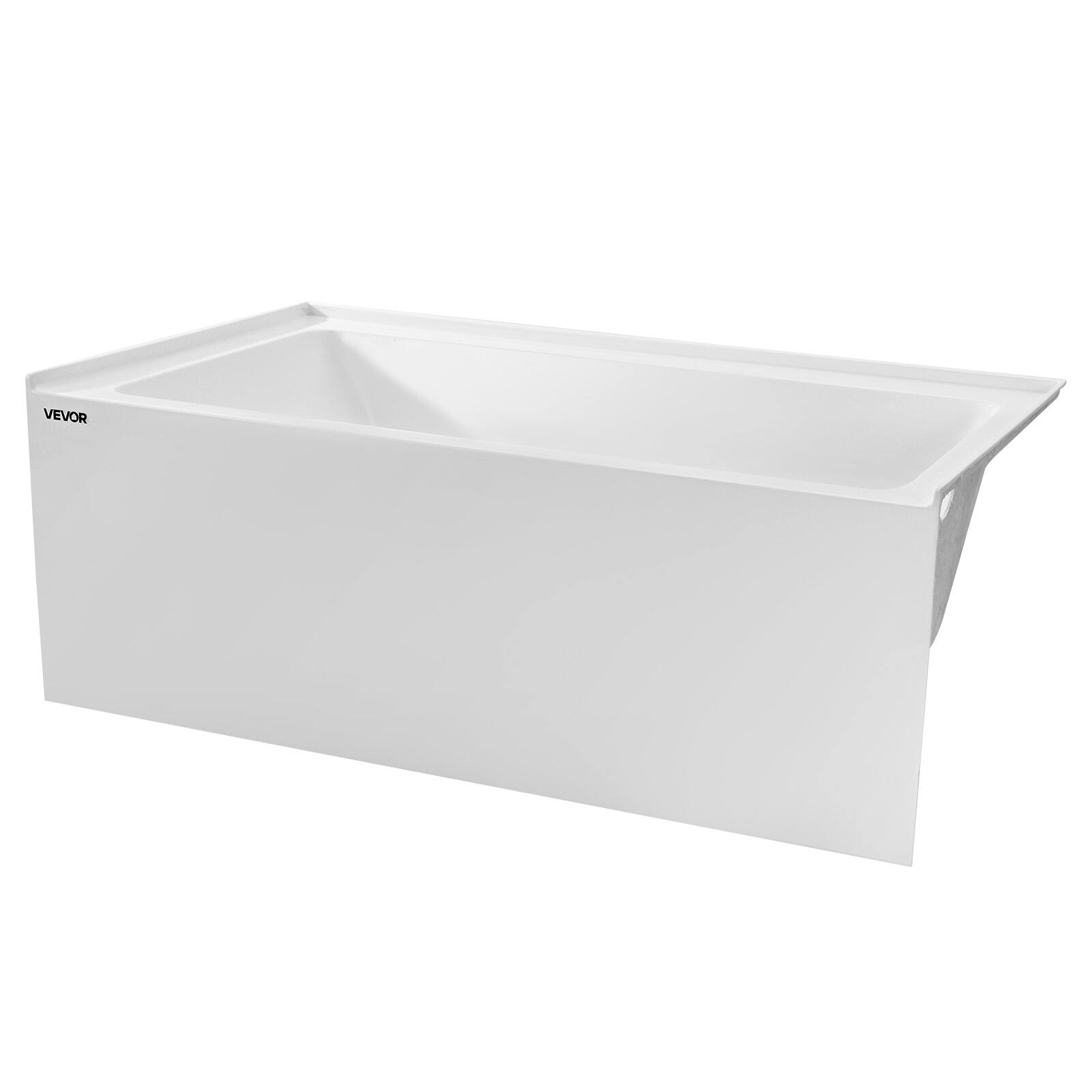 Alt View 5. VEVOR - Alcove Bathtub, 54" x 30" Contemporary Alcove Acrylic Bathtub, Soaking Bath Tub with Right Hand Drain and Overflow Hole - White.