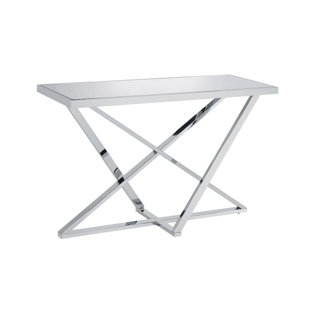 Furniture of America - Ludington Contemporary Metal Sofa Table in Chrome - Silver