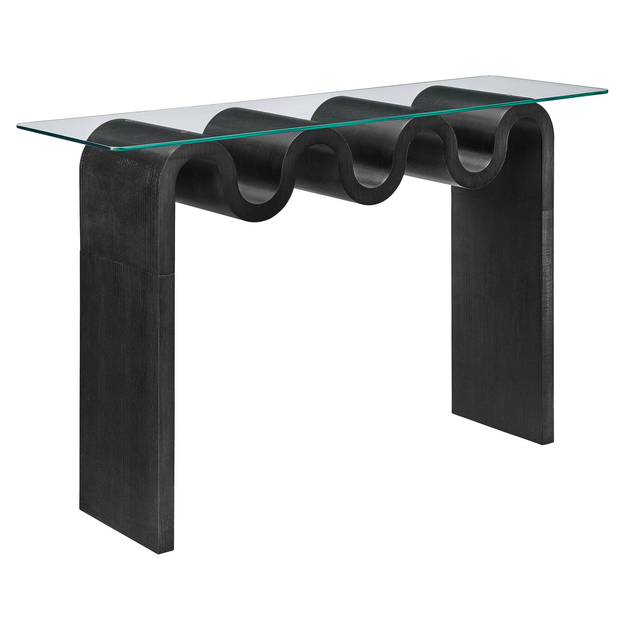 Angle. Modway - Ondine Glass Top 50" Console Table by Modway - Black.