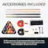 ACCESSORIES INCLUDED
(2) 48-in pool cues, (1 set) standard billiard balls, (2) cue chalk, (1) table brush, (1) racking triangle, (1 set) table tennis net and posts, (2) paddles, (2) table tennis balls