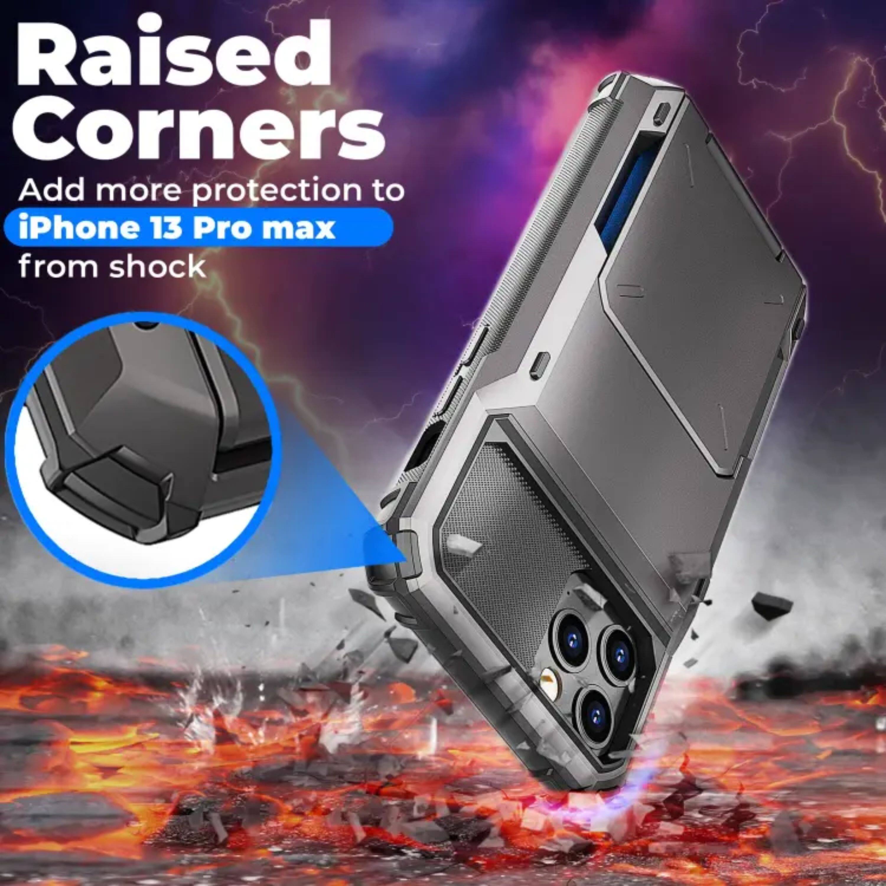 Raised Corners  
Add more protection to iPhone 13 Pro Max from shock