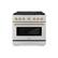 Front. ZLINE - 36 in. Wide 6 Burner Autograph Paramount Gas Range with DuoPro Cooktop & Polished Gold Accents (PSGRZ-36-G) - Stainless Steel.
