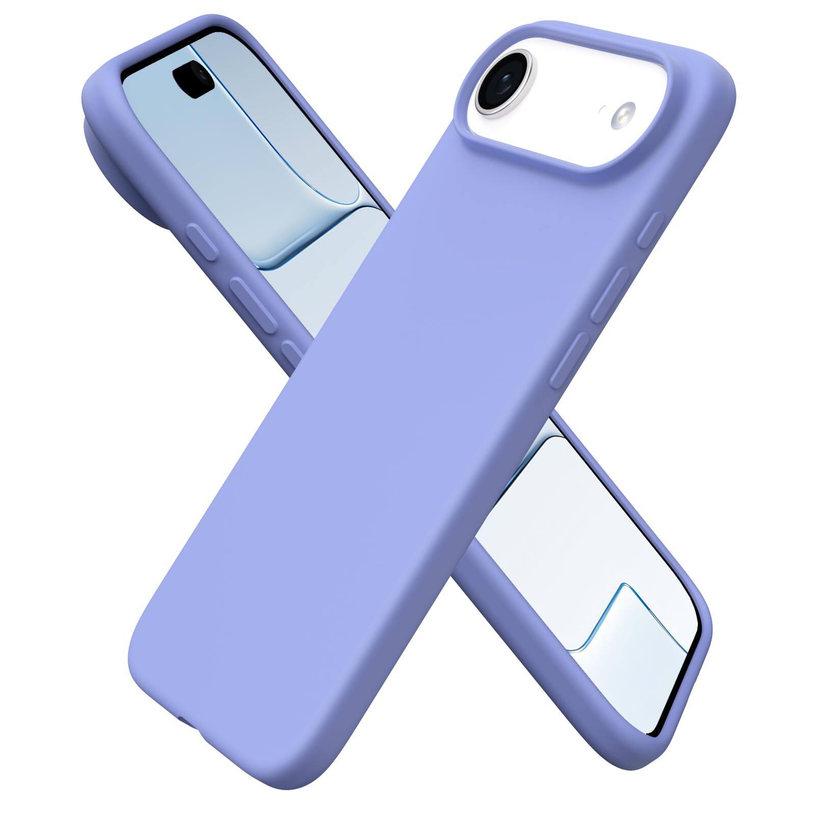 Front. Ornarto - ORNARTO Designed for iPhone Air Case 6.5", Liquid Silicone Soft Gel Rubber Shockproof Protective Case-Ice Blue - Ice Blue.