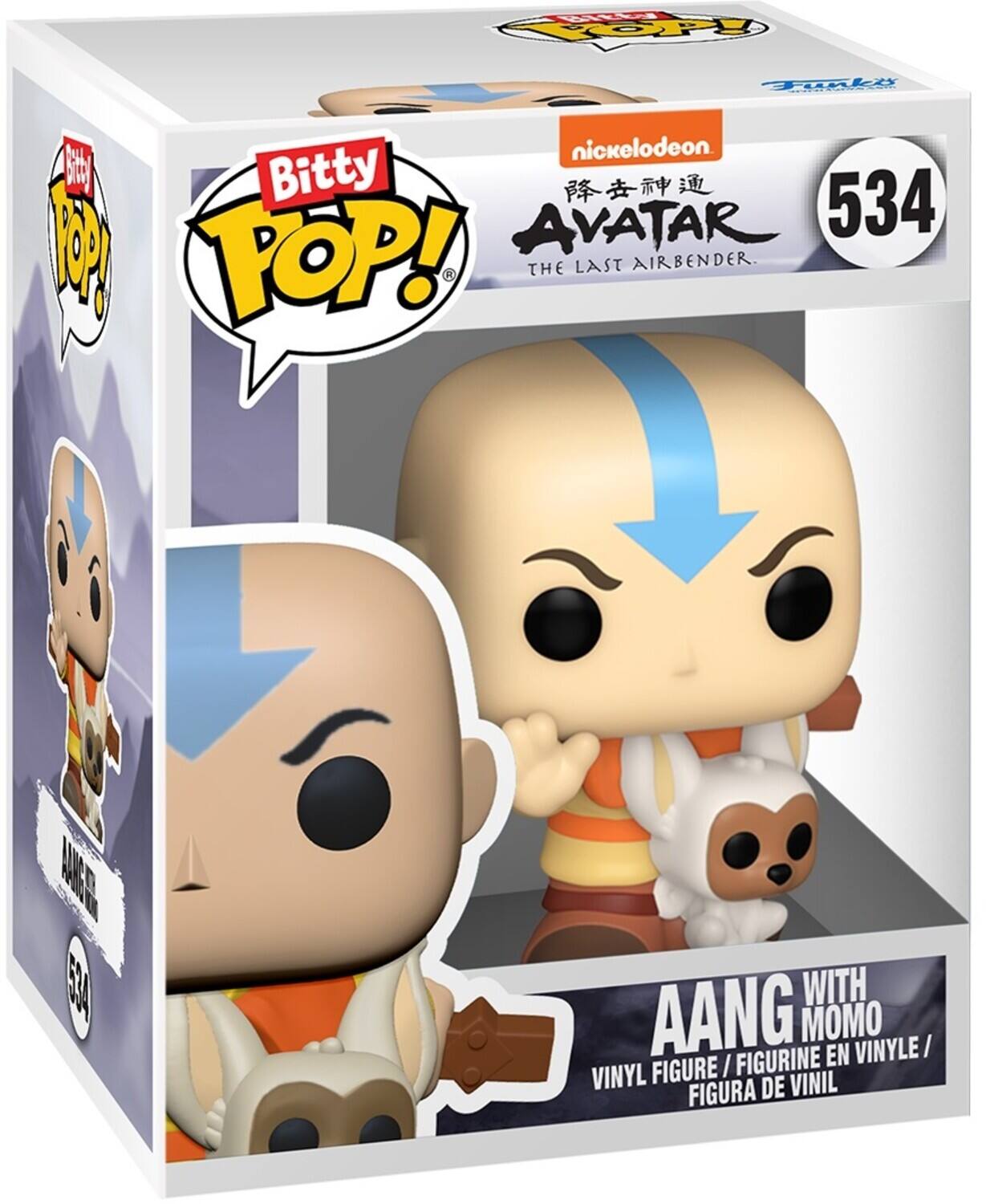 Bitty Pop!  
Nickelodeon  
Avatar: The Last Airbender  
534  
Aang with Momo  
Vinyl Figure / Figurine en Vinyle / Figura de Vinil