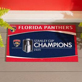 Evergreen Enterprises - Florida Panthers 2025 Stanley Cup Champions 28" x 16" Logo Turf Mat - Blue