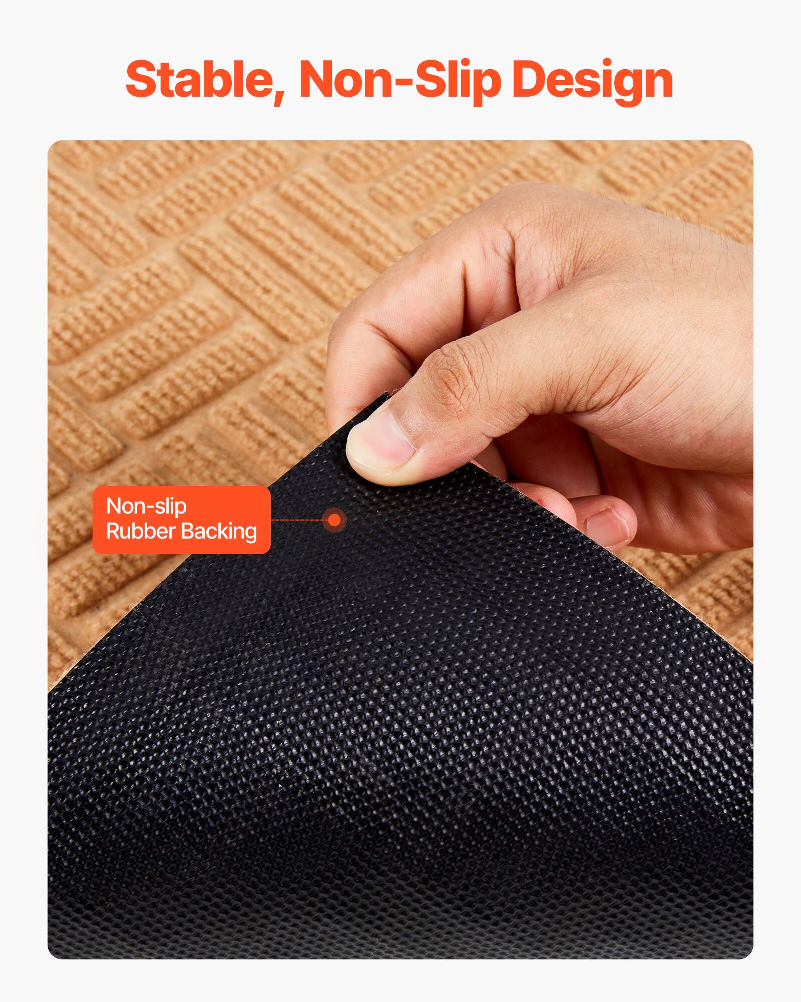 Stable, Non-Slip Design  
Non-slip Rubber Backing