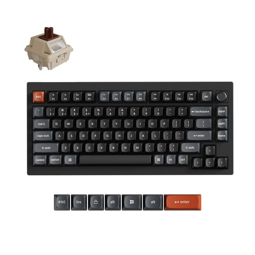 Keychron - V1 Ultra 8K 75% Wireless Mechanical Keyboard, ZMK and built-in AI Launcher, PBT Keycaps - Black price history on PriceWatchPro