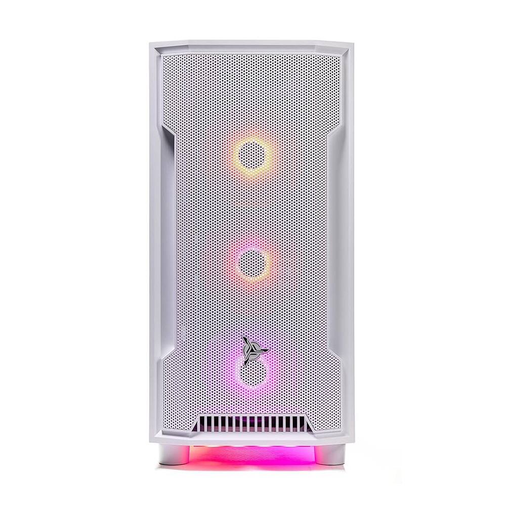 Left. Skytech Gaming - Skytech ARCH4 - Intel Core i5 14400F, 5050 8GB, 16GB 6000 MHz DDR5 RAM, 650W GOLD PSU - White.