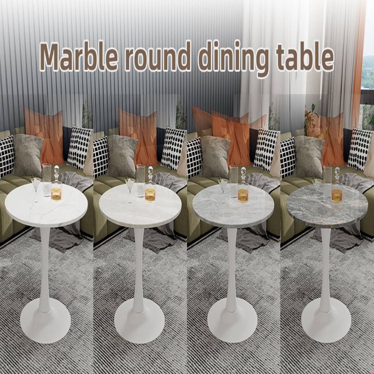 Marble round dining table