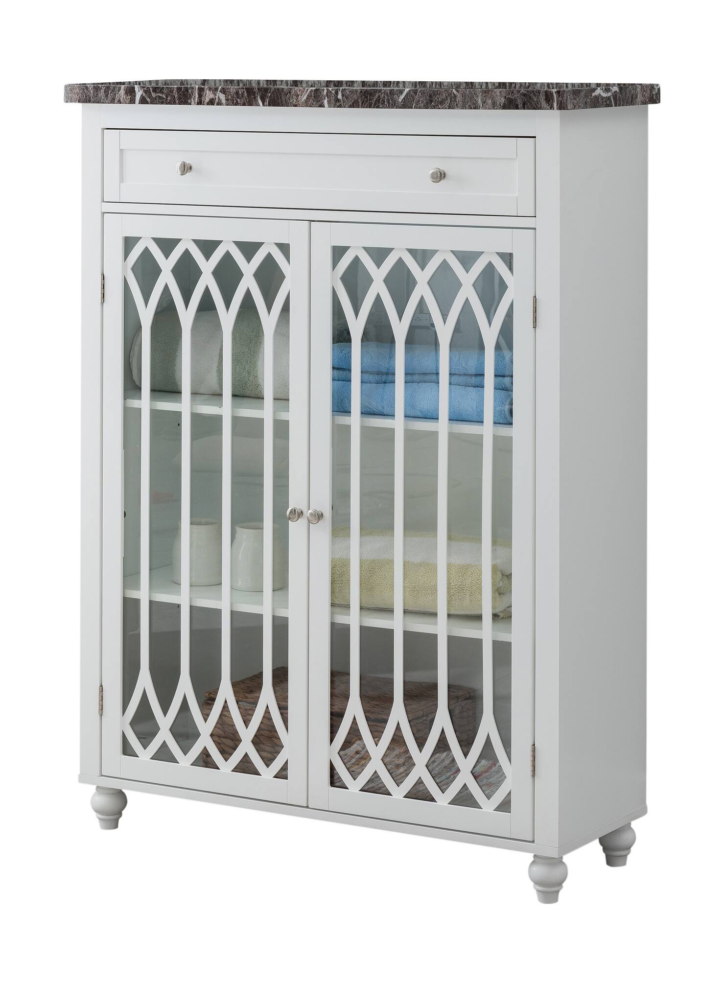 Alt View 1. Kings Brand Furniture - Kings Brand Furniture – Newberry Free Standing Bathroom Storage Cabinet, White - White.