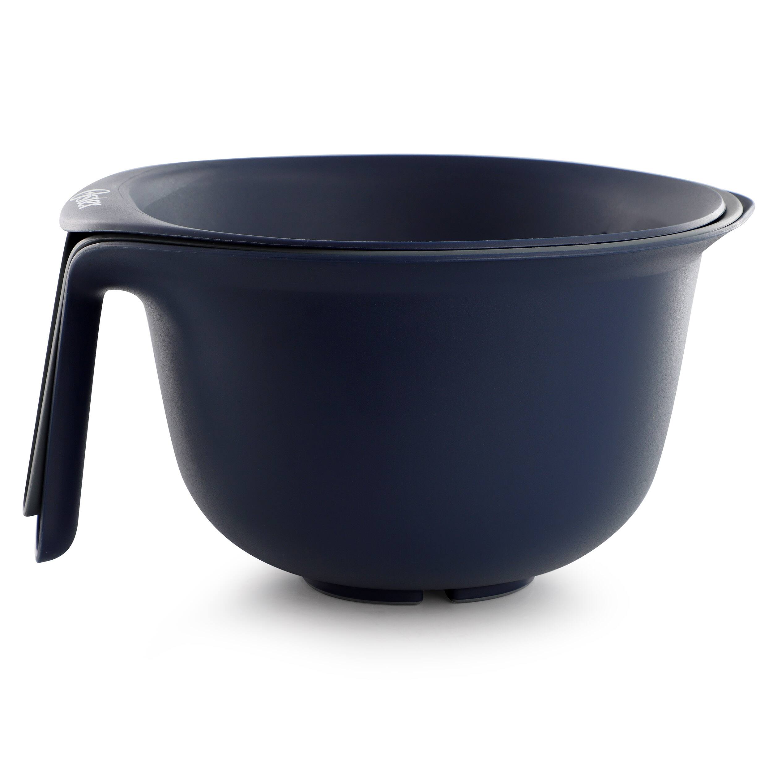 Alt View 2. Oster - Oster Bluemarine 3 Piece Nestable Plastic Colander and 3 Quart Bowl Set in Dark Blue.