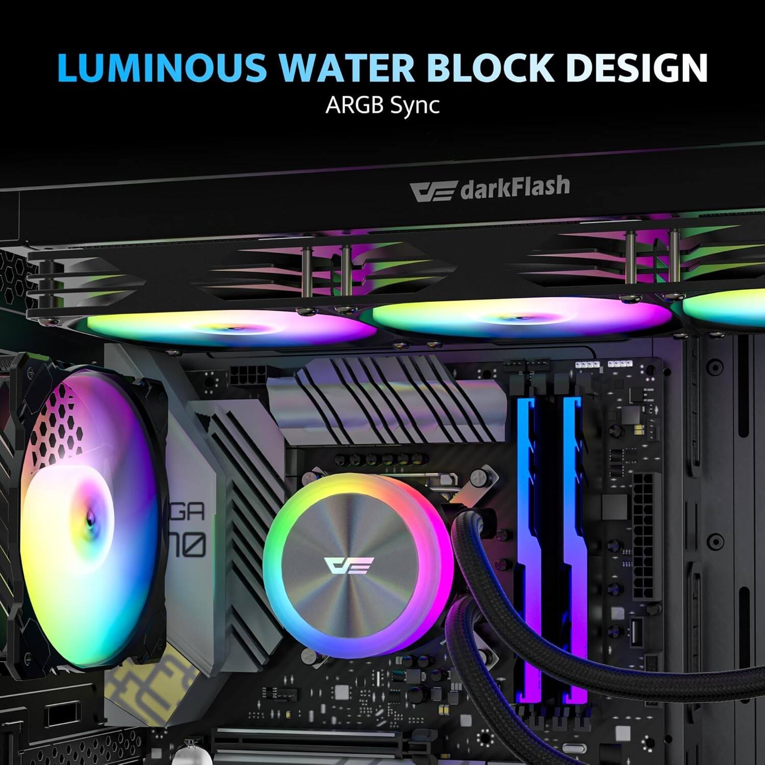 LUMINOUS WATER BLOCK DESIGN ARGB Sync  
darkFlash