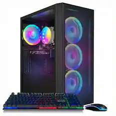 Front. STGAubron - STGAubron Gaming PC Computer Desktop, Radeon RX 580 8G, Intel Core I7 8th up to 4.1GHz, 16G DDR4 RAM, 1T SSD, Win11 Home - Black.
