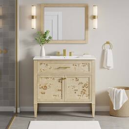 Elysian Bathroom Vanity Basin Included by Modway - White Burl