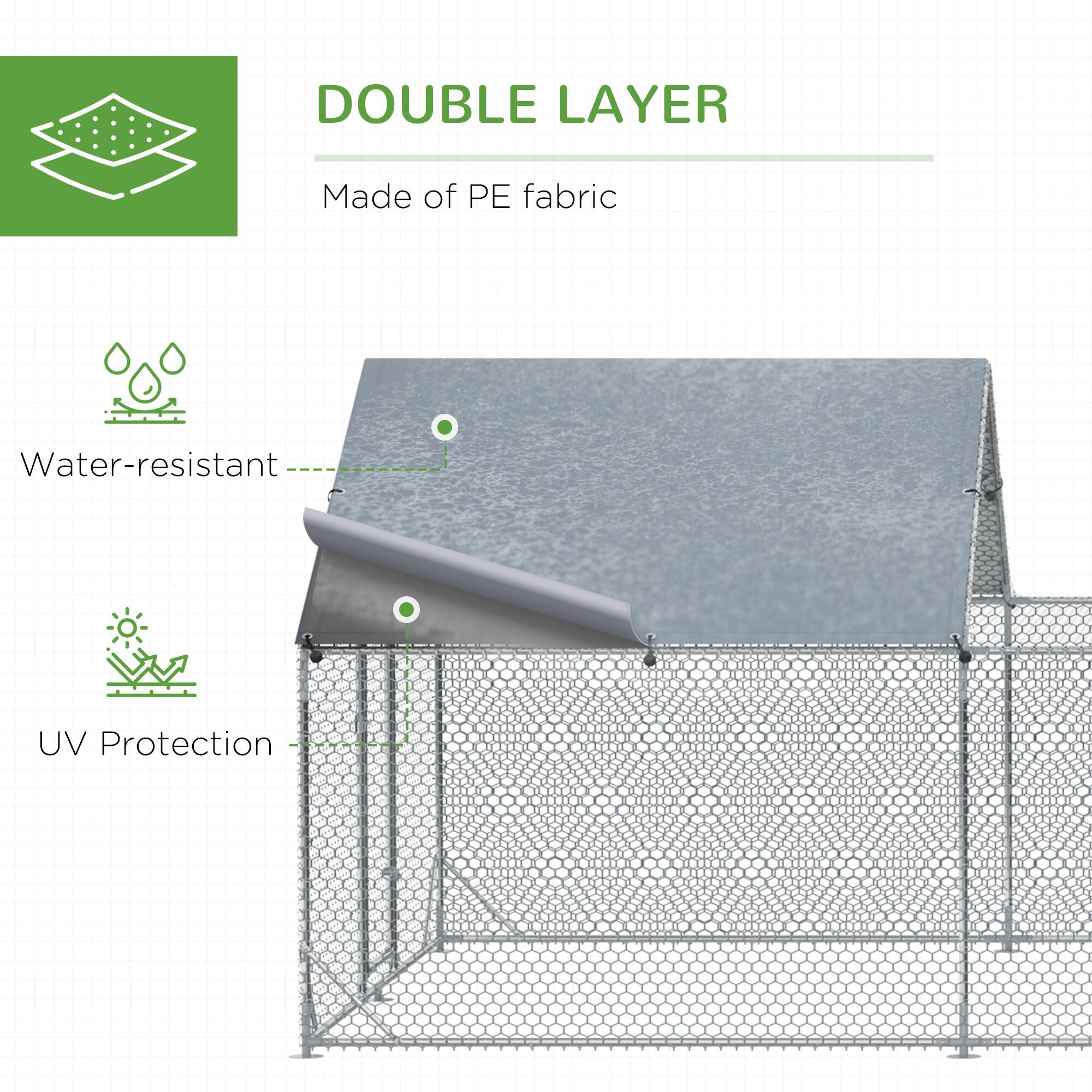 DOUBLE LAYER  
Made of PE fabric  

Water-resistant  

UV Protection