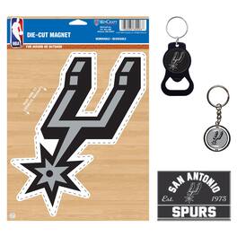 WinCraft - San Antonio Spurs 4-Pack Key Rings and Magnets Set - Multicolor