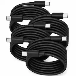 Qixxronics - 4PCS USBC to USBC Cable Cord 6FT, USB -C Cable for iPhone 17/17 Pro Max/Air/16/16 Plus/15/15 Plus/15 Pro Max - Black