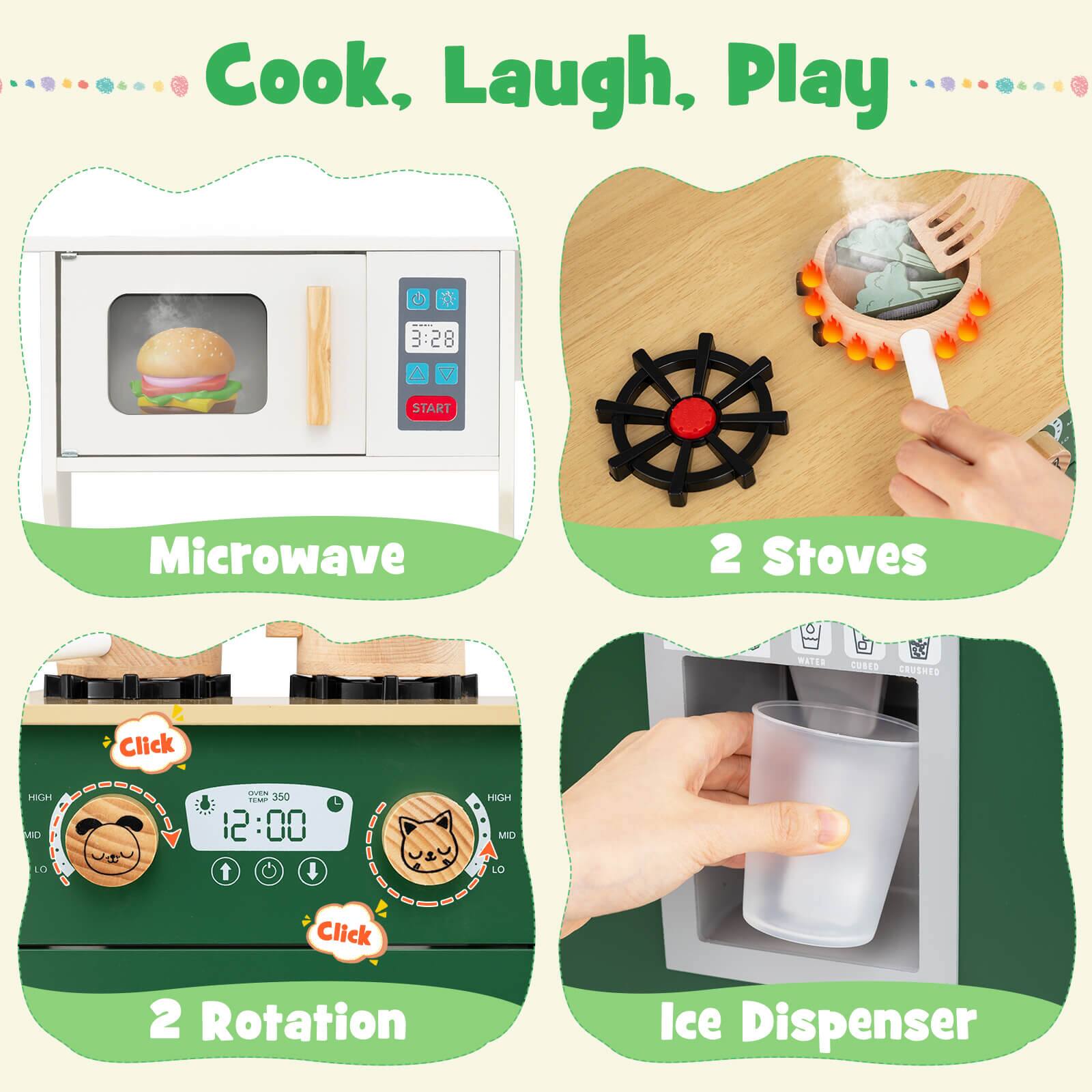 Cook, Laugh, Play

Microwave
3:28
START

2 Stoves

2 Rotation
OVEN 350
12:00

Ice Dispenser