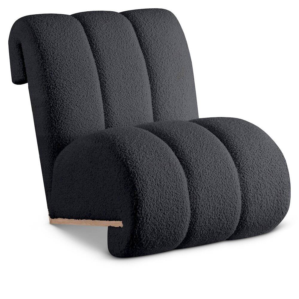 Meridian Furniture - Swoon Faux Sheepskin Accent Chair - Black
